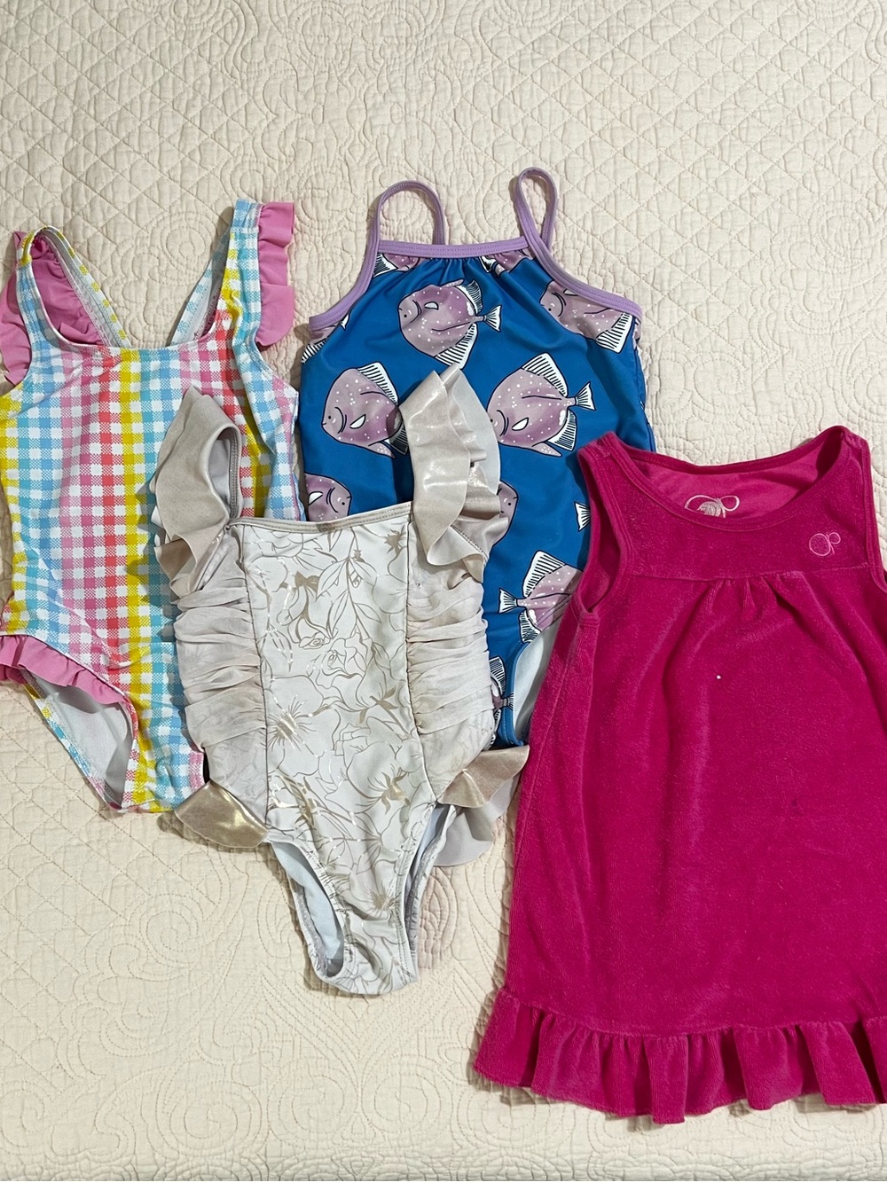 Carter's Girls one piece swimsuit bundle with dress cover up